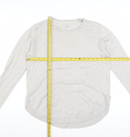 Fat Face Women Beige Wool Blend Jumper UK 10 Long Sleeve Crew Neck