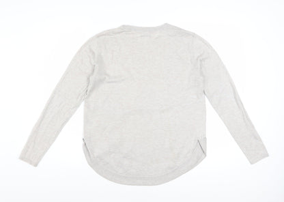 Fat Face Women Beige Wool Blend Jumper UK 10 Long Sleeve Crew Neck