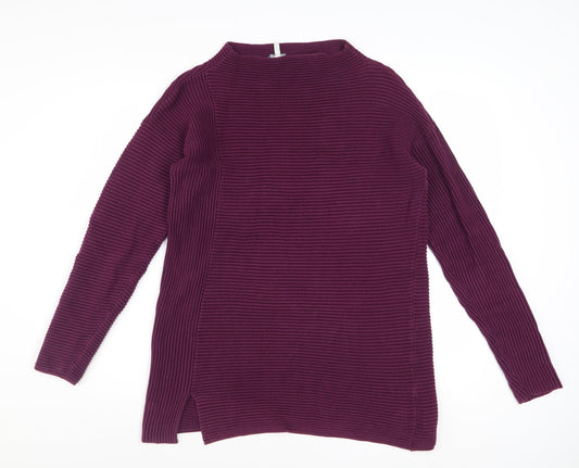 Joules Women’s Purple Cotton Ribbed Pullover Jumper Size 10