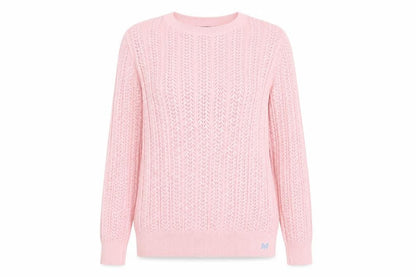 Crew Clothing Women’s Pink Cotton Cable-Knit Jumper Size 10
