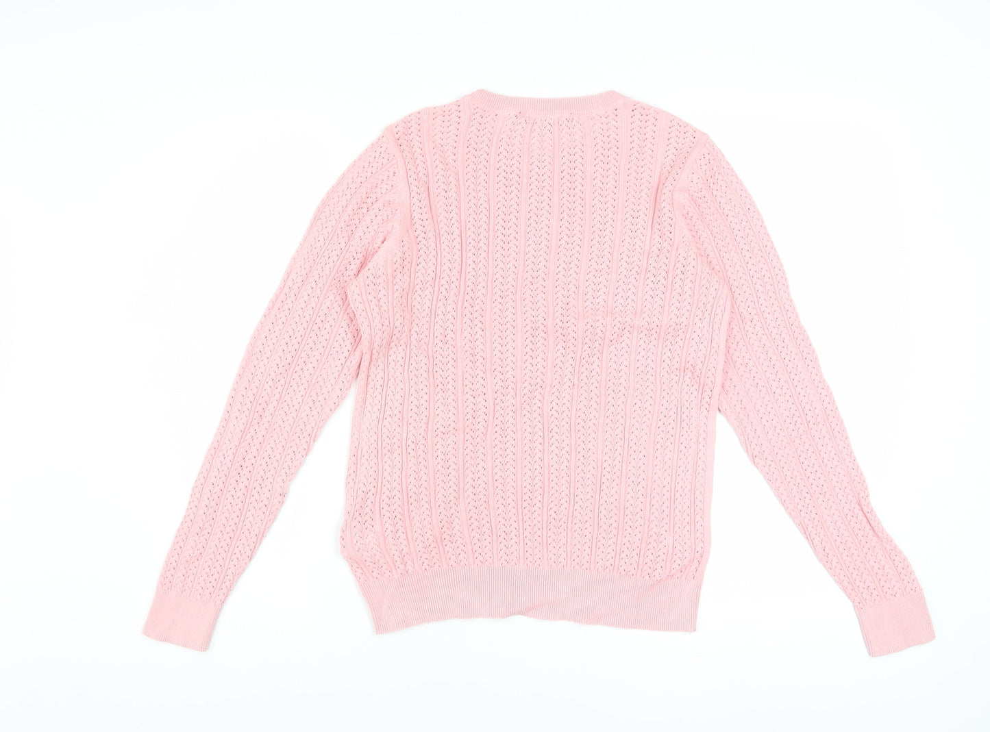Crew Clothing Women’s Pink Cotton Cable-Knit Jumper Size 10