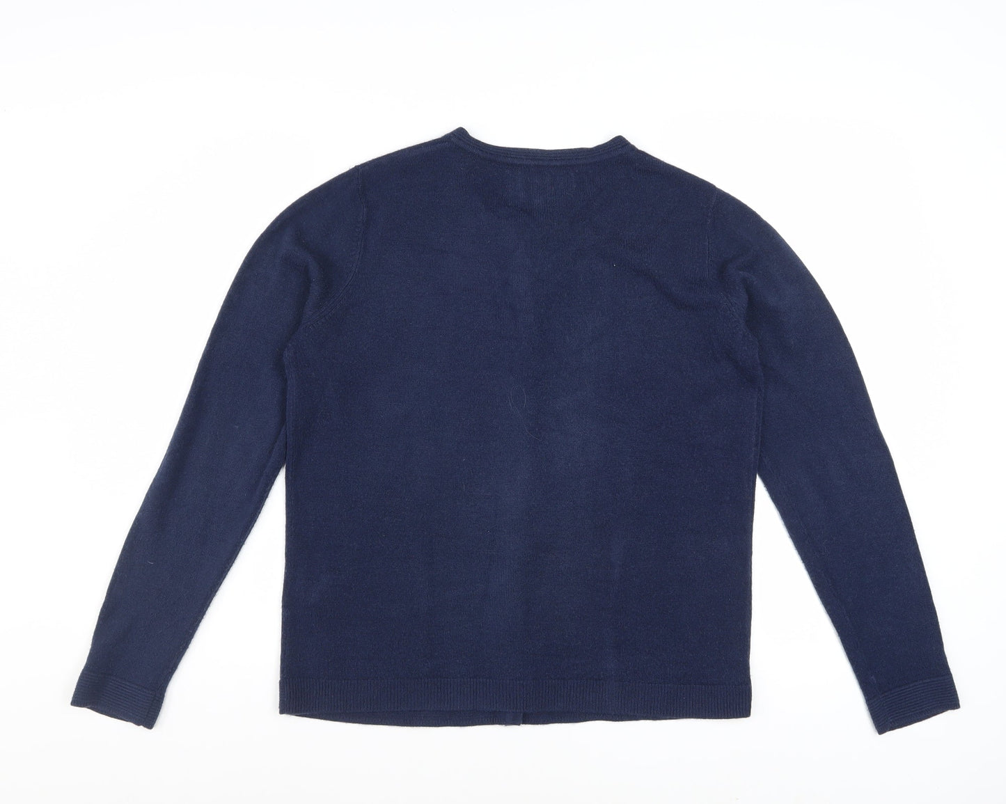 Maine New England Women's Navy Blue Cardigan Size 14 Acrylic Knit
