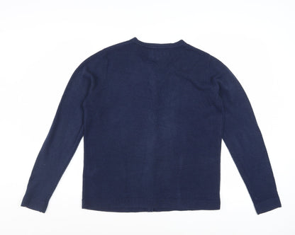 Maine New England Women's Navy Blue Cardigan Size 14 Acrylic Knit
