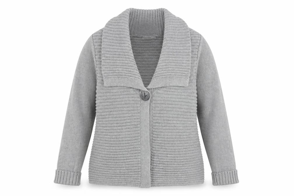 Marks and Spencer Women’s Grey Cotton Blend Button Cardigan Size 16