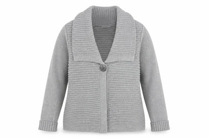 Marks and Spencer Women’s Grey Cotton Blend Button Cardigan Size 16