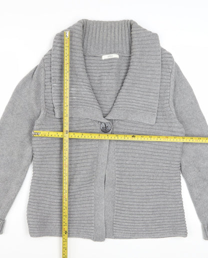 Marks and Spencer Women’s Grey Cotton Blend Button Cardigan Size 16