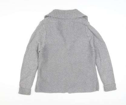 Marks and Spencer Women’s Grey Cotton Blend Button Cardigan Size 16