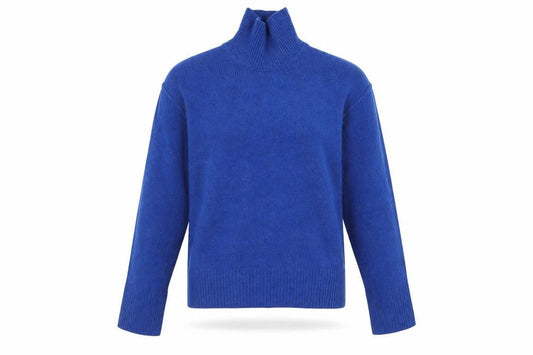 Weekday Women's Blue Roll Neck Wool Jumper XS