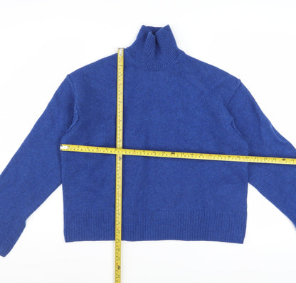 Weekday Women's Blue Roll Neck Wool Jumper XS
