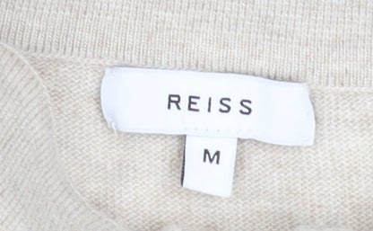 Reiss Men’s Beige Collared Full Zip Knit Jumper M