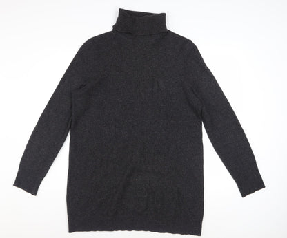 Equipment Women Black L Cashmere Roll Neck Long Sleeve Sweater Dress