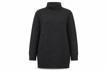 Equipment Women Black L Cashmere Roll Neck Long Sleeve Sweater Dress