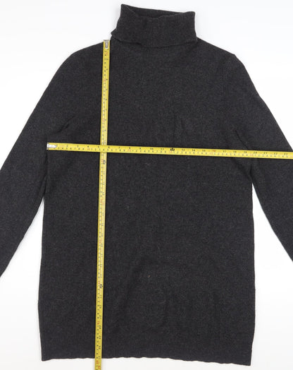 Equipment Women Black L Cashmere Roll Neck Long Sleeve Sweater Dress