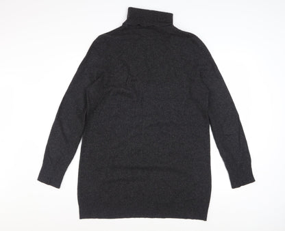 Equipment Women Black L Cashmere Roll Neck Long Sleeve Sweater Dress