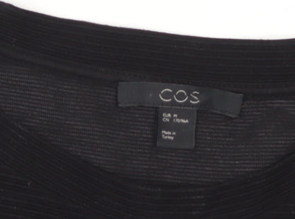 COS Women Black Knit Bodycon Long Sleeve Knee Dress Size 12