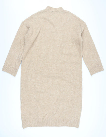 Marks and Spencer Women Beige Medium Knit Jumper Dress