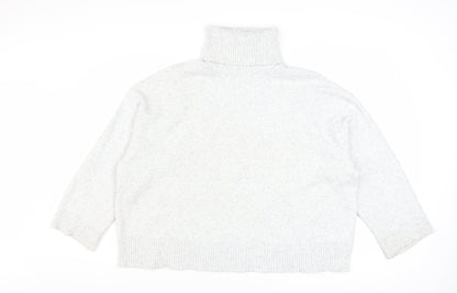 Pull&Bear Women Ivory Roll Neck Knit Pullover Jumper Size S