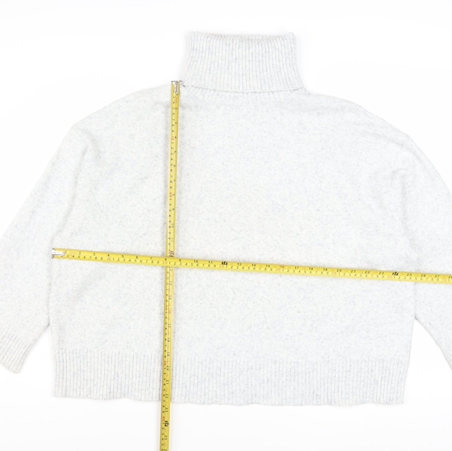 Pull&Bear Women Ivory Roll Neck Knit Pullover Jumper Size S