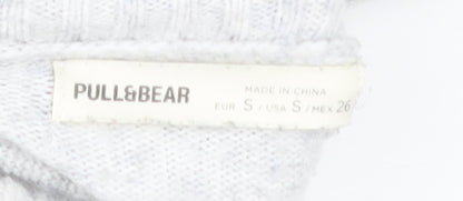 Pull&Bear Women Ivory Roll Neck Knit Pullover Jumper Size S