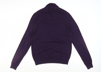 Ted Baker Men’s Purple Wool Blend V-Neck Jumper Size L