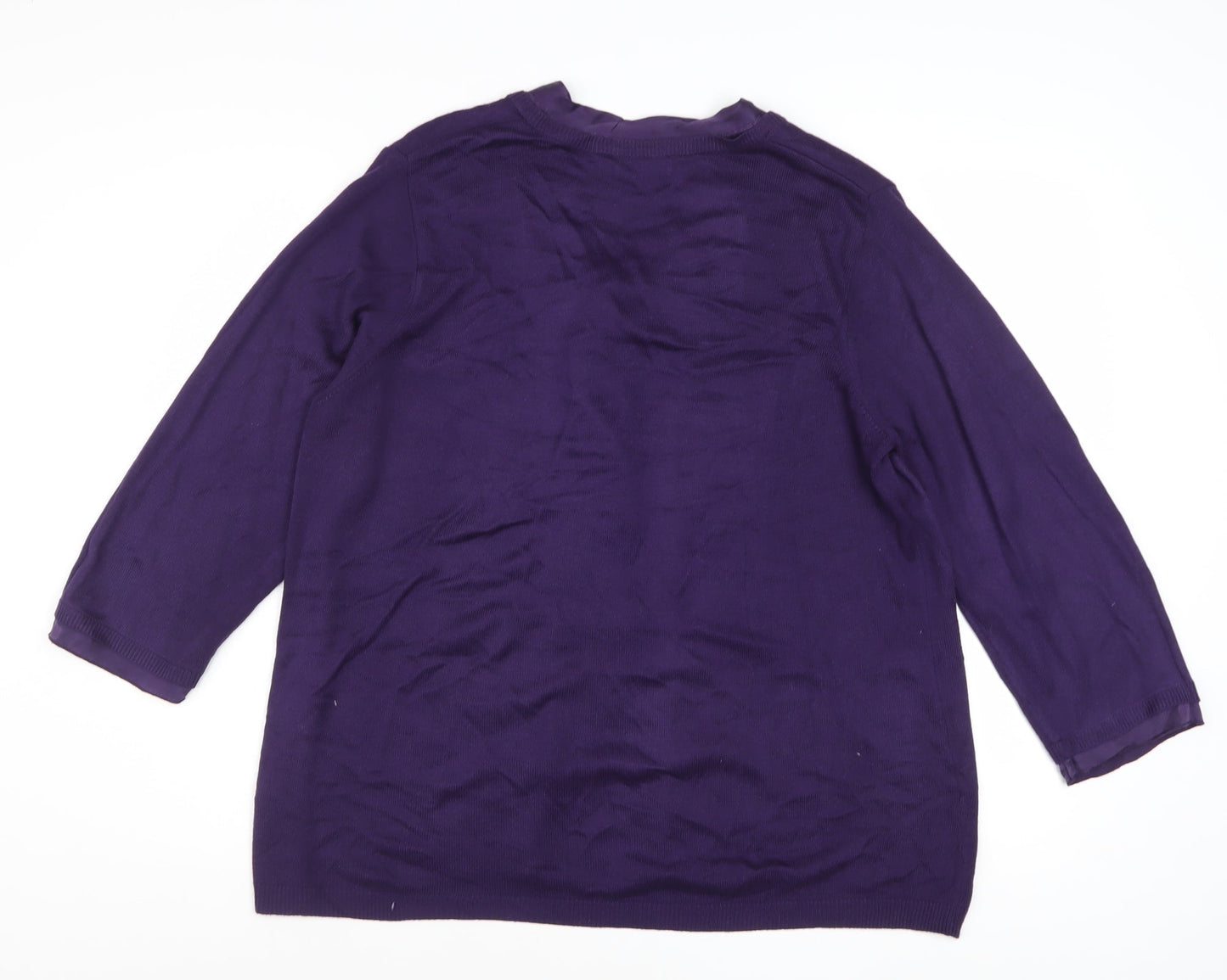 Marks and Spencer Per Una Women's Purple Size 18 Embellished Cardigan