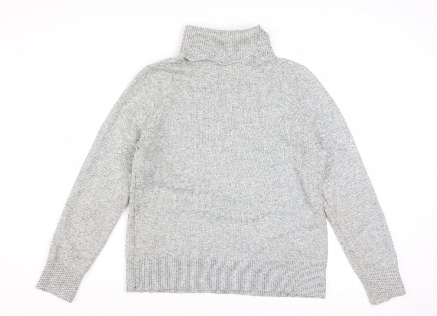 Mistral Womens Grey Cable Knit Roll Neck Jumper Size 12