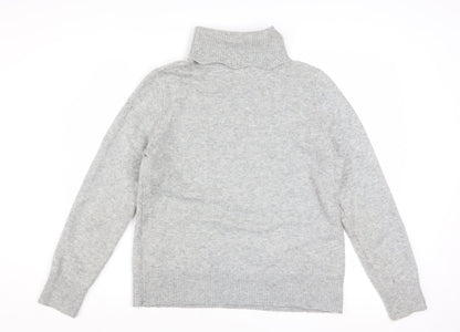 Mistral Womens Grey Cable Knit Roll Neck Jumper Size 12