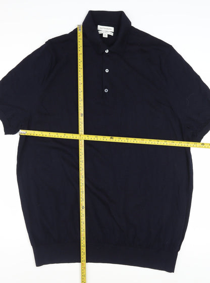 Marks and Spencer Autograph Men's Black 3XL Merino Wool Polo Shirt