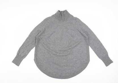Marks and Spencer Womens Grey Cashmere High Neck Jumper M
