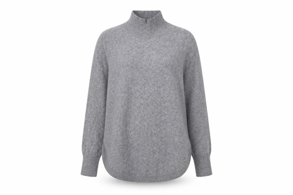 Marks and Spencer Womens Grey Cashmere High Neck Jumper M