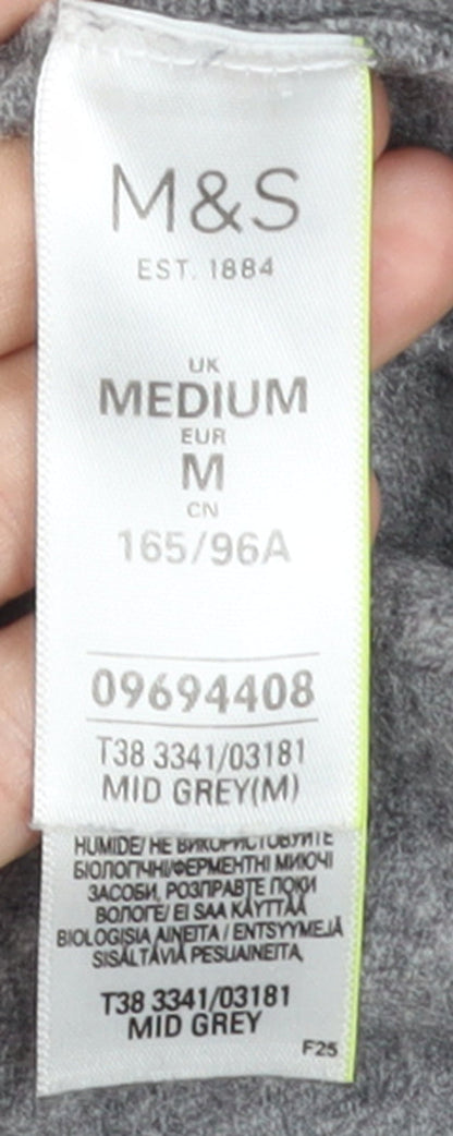 Marks and Spencer Womens Grey Cashmere High Neck Jumper M