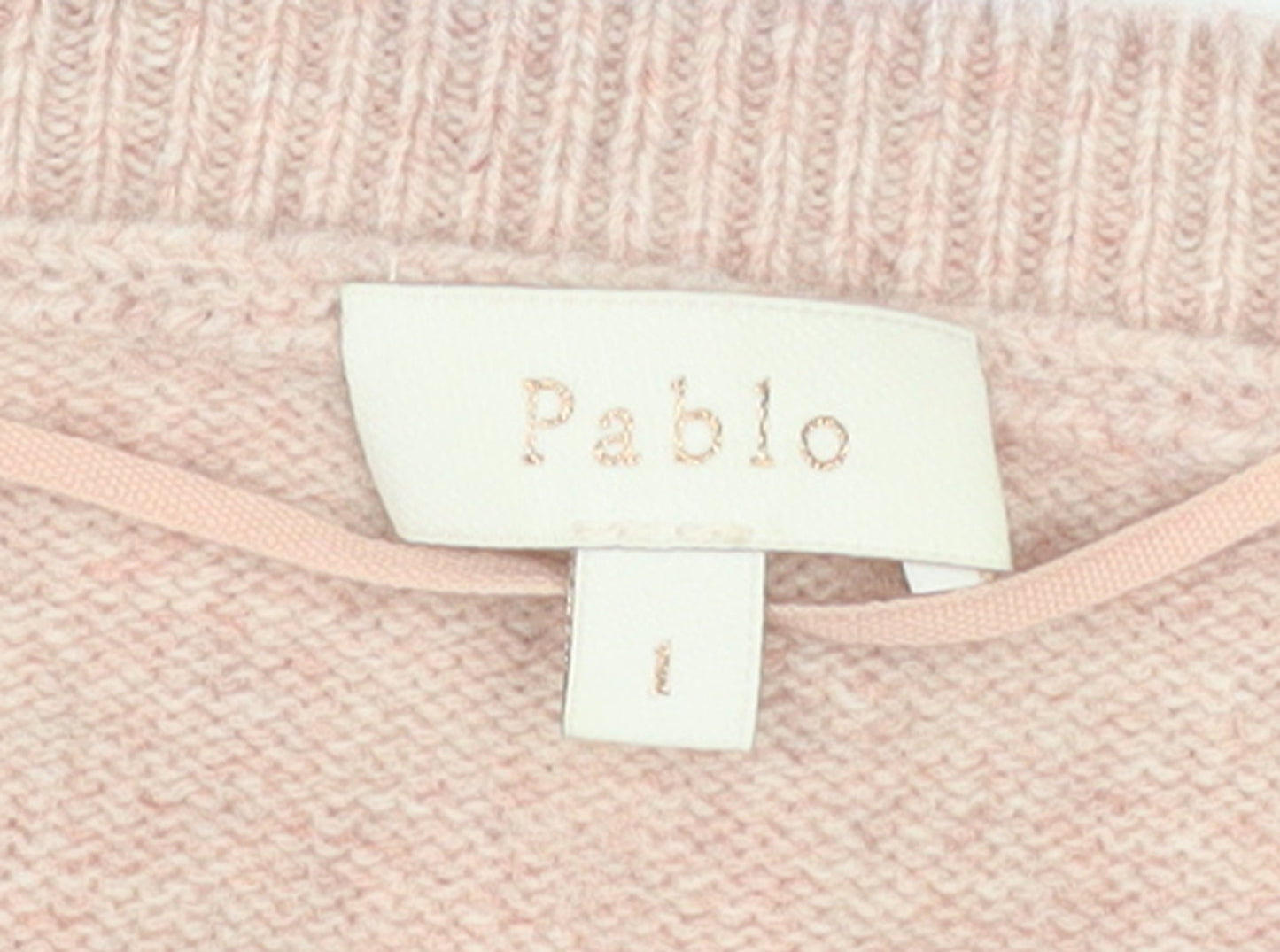 Pablo Women Beige V-Neck Wool Jumper Size S Classic Style
