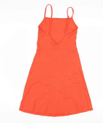 ASOS Women Orange Size 8 Slip Dress Sleeveless Stretch Modal Cotton