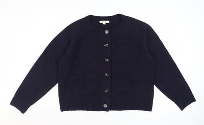 Laura Ashley Women's Blue Knit Button Cardigan L