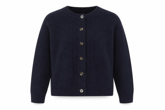 Laura Ashley Women's Blue Knit Button Cardigan L