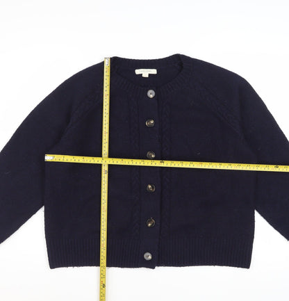 Laura Ashley Women's Blue Knit Button Cardigan L
