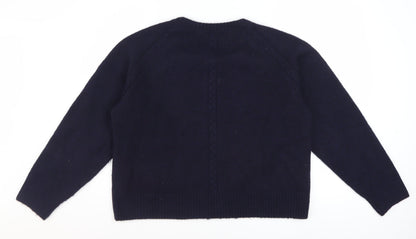 Laura Ashley Women's Blue Knit Button Cardigan L