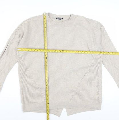 Warehouse Women Beige Wool Blend Crew Neck Long Sleeve Jumper Size 14