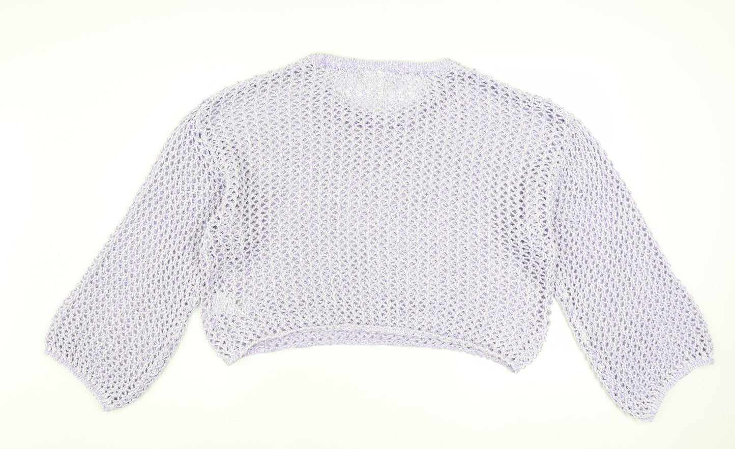 Monki Women Purple Open-Knit Pullover Jumper XL Casual Lightweight