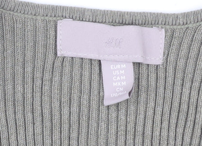 H&M Women Grey Long Sleeve Bodycon Midi Dress Size 12