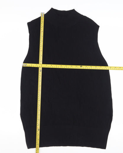 Marks and Spencer Women’s Black High Neck Sleeveless Knit Tank Top Size 14