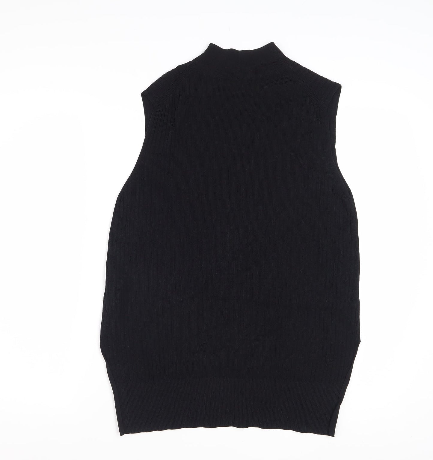 Marks and Spencer Women’s Black High Neck Sleeveless Knit Tank Top Size 14