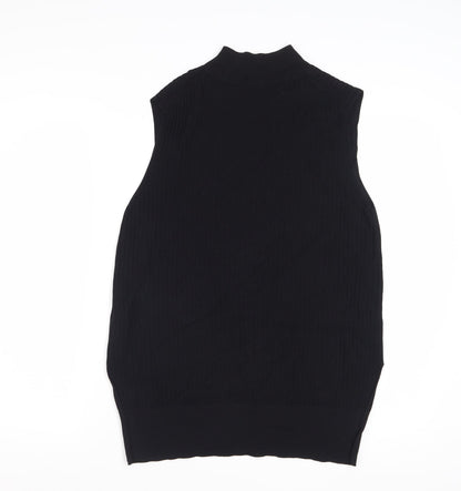 Marks and Spencer Women’s Black High Neck Sleeveless Knit Tank Top Size 14