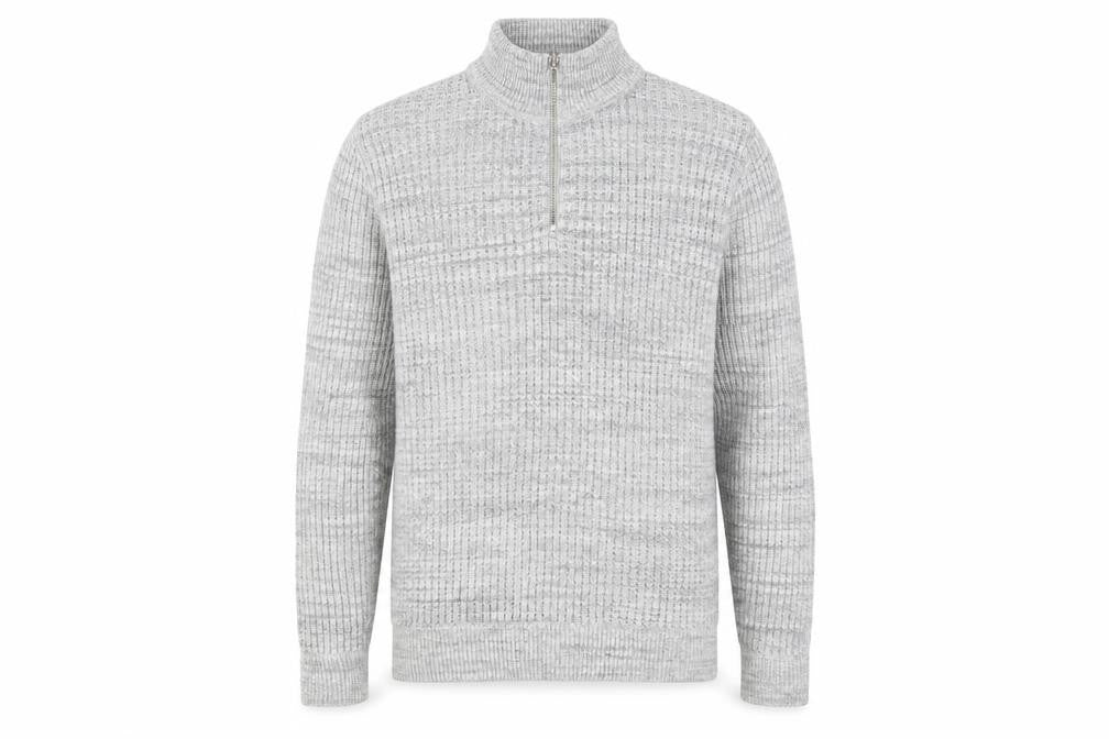 Next Mens Grey Half Zip High Neck Jumper Size L Acrylic Wool Blend