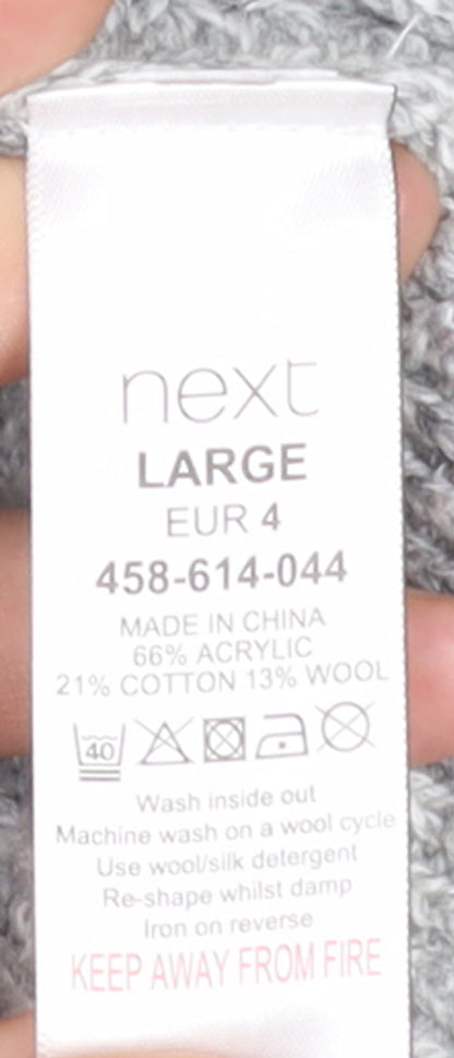 Next Mens Grey Half Zip High Neck Jumper Size L Acrylic Wool Blend