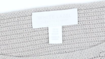 The White Company Women’s Beige Waffle-Knit Wool Cotton Jumper M