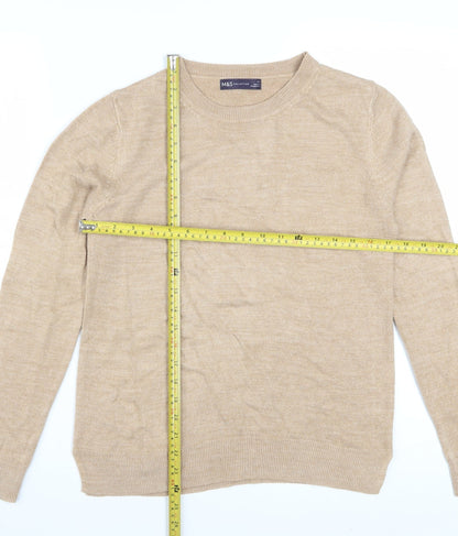 Marks and Spencer Women’s Beige Wool Cashmere Crew Neck Jumper Size 12