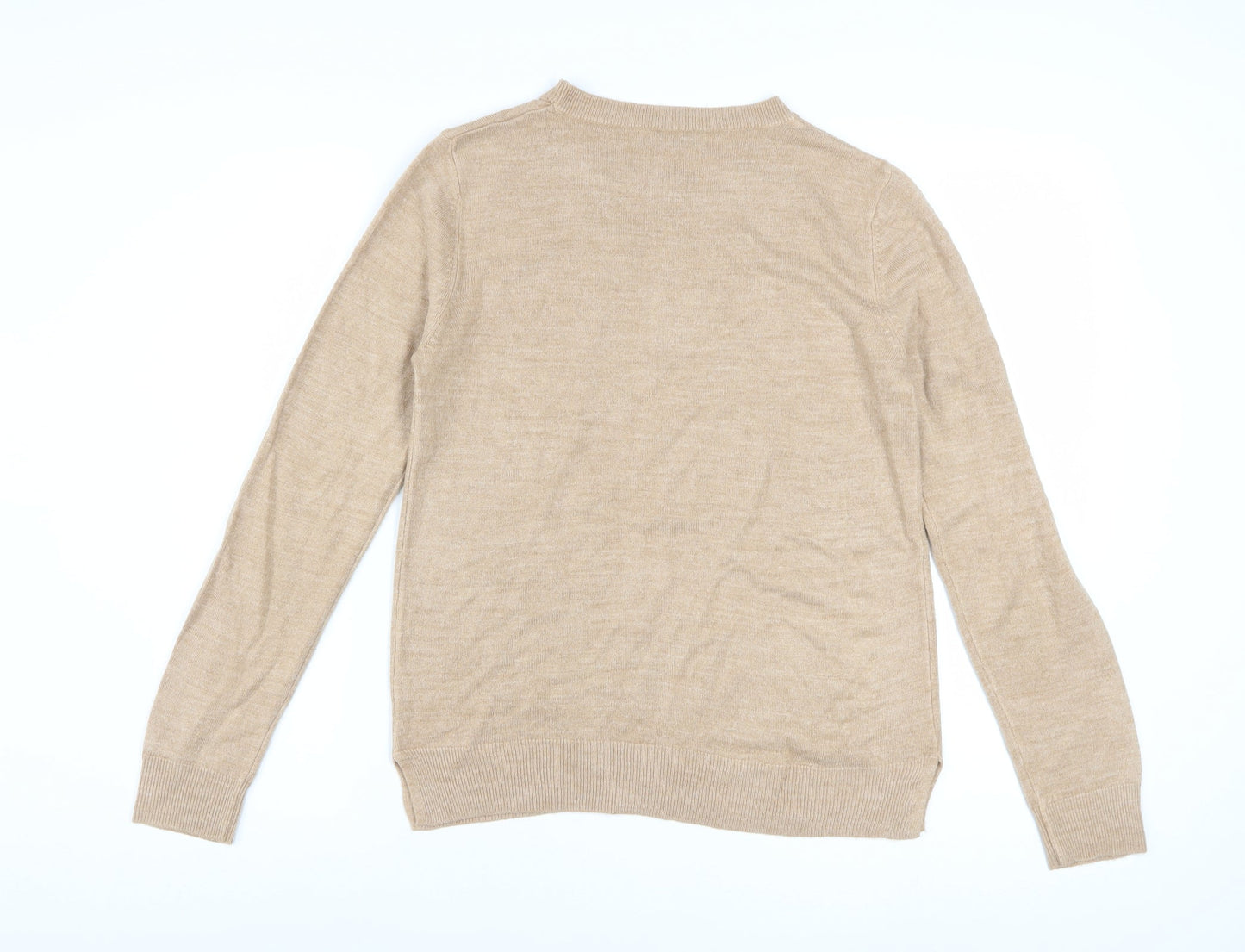Marks and Spencer Women’s Beige Wool Cashmere Crew Neck Jumper Size 12
