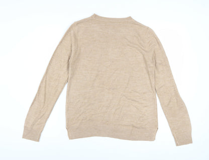 Marks and Spencer Women’s Beige Wool Cashmere Crew Neck Jumper Size 12