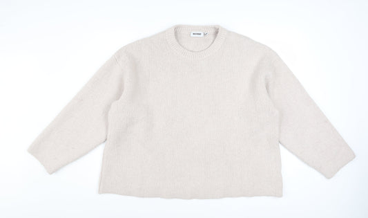 Weekday Women Beige Wool Blend Chunky Knit Jumper L